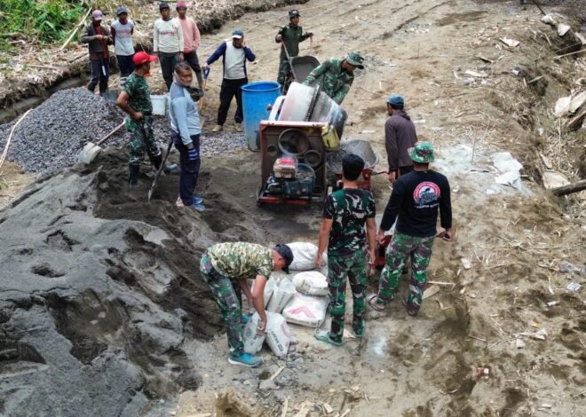 Hari Ke-16 TMMD Ke-129 Bangli, Progres Rabat Beton Tembus 61 Persen