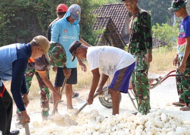 Gotong Royong Jadi Kekuatan Utama, TMMD ke-129 Kodim 0812/Lamongan Percepat Pembangunan Desa Tlemang