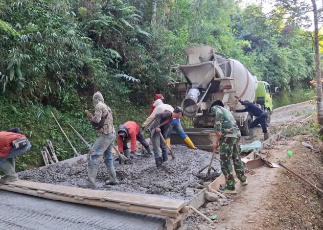 TPT Rampung 100 Persen, Satgas TMMD Ke-129 Kodim 0608/Cianjur Fokus Tuntaskan Betonisasi Jalan