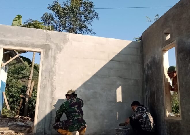 TMMD Ke-129 Kodim 0608/Cianjur: Perbaikan Hunian Makin Nyata, Renovasi Lima Rumah Warga Capai 41 Persen