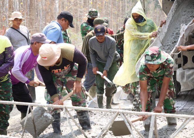 Nyawa Pembangunan di Desa Tlemang: Gotong Royong TNI dan Warga Jadi Kunci Sukses TMMD ke-129 Kodim 0812/Lamongan