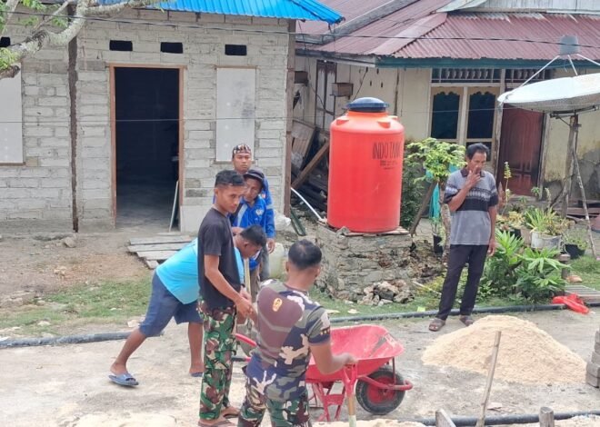 Satgas TMMD Ke-129 Bangun Fasilitas Manunggal Air Bersih untuk Jamaah Masjid Desa Umbele Lama