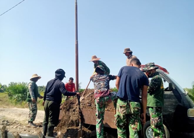 Kerja Bersama Satgas TMMD dan Warga, Jalan Desa Bandar Raya Makin Nyata