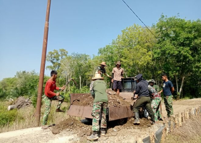 Satgas TMMD dan Warga Bersatu, Pembangunan Jalan Desa Terus Dikebut