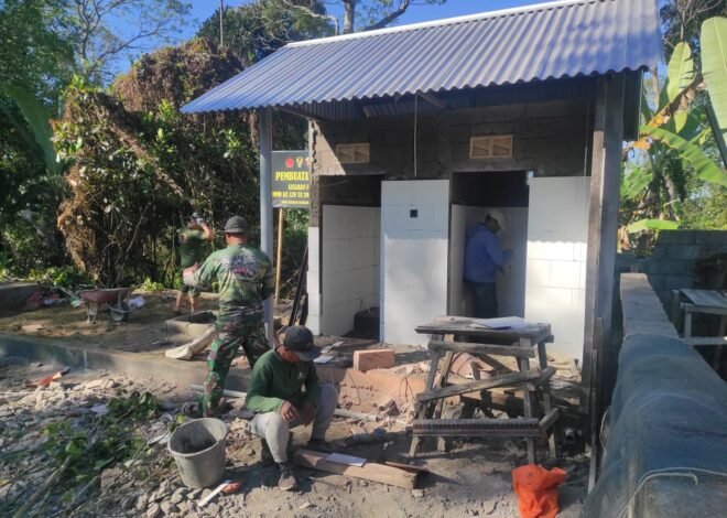 Gotong Royong Satgas TMMD dan Warga Dorong Progres Pembangunan MCK Capai 75 Persen