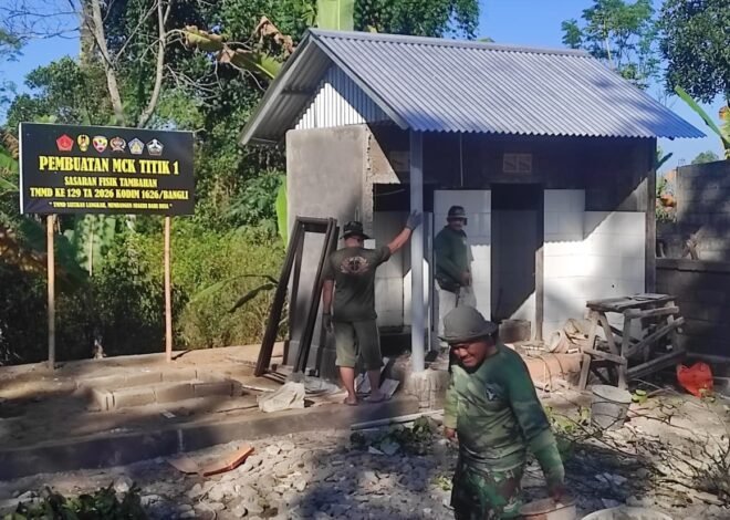 Satgas TMMD Ke-129 Kodim 1626/Bangli Percepat Penyelesaian Pembangunan MCK Demi Tingkatkan Sanitasi Warga