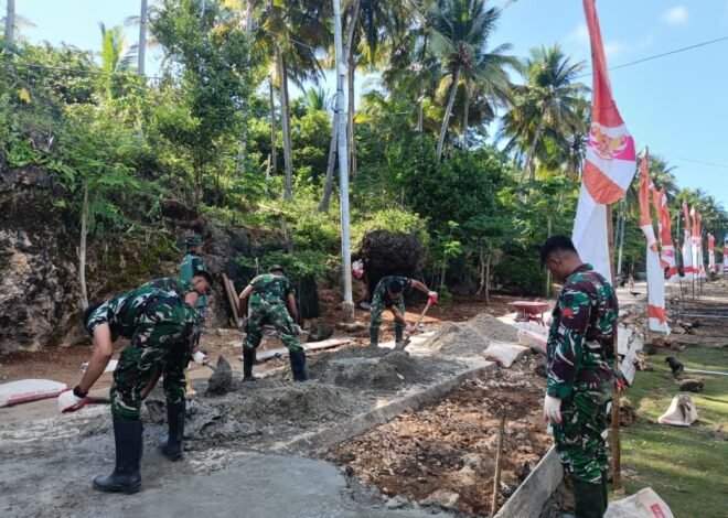 Satgas TMMD Ke-129 Kodim 1311/Morowali Kejar Penyelesaian Rabat Beton Jalan