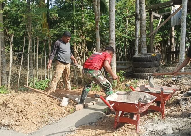 Pembangunan 5 Titik MCK TMMD Ke-129 Kodim 0102/Pidie Masuk Tahap Pengecoran Pondasi