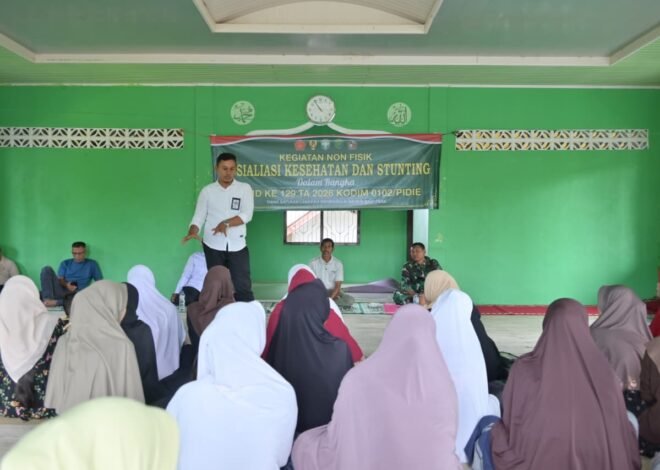 TMMD Ke-129 Kodim 0102/Pidie Perkuat Edukasi Pencegahan Stunting Bersama Dinas Sosial