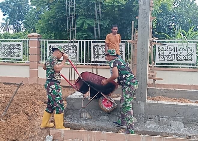 Pembangunan MCK di TPU Blang Cot TMMD Ke-129 Kodim 0102/Pidie Masuki Tahap Penimbunan Pondasi