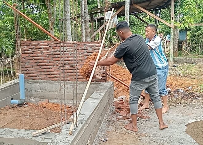 Gotong Royong Satgas TMMD dan Warga Wujudkan Fasilitas Sanitasi Layak di TPU Desa Blang Cot