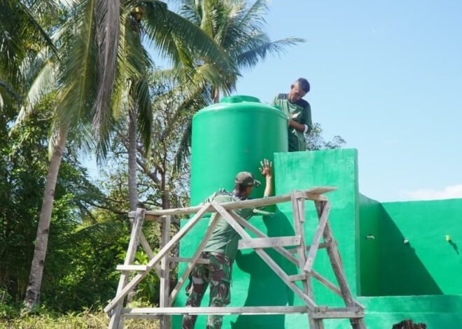 Tower Air Manunggal Air Bersih di Desa Umbele Lama Berdiri Kokoh, Pekerjaan Terus Tunjukkan Hasil Positif