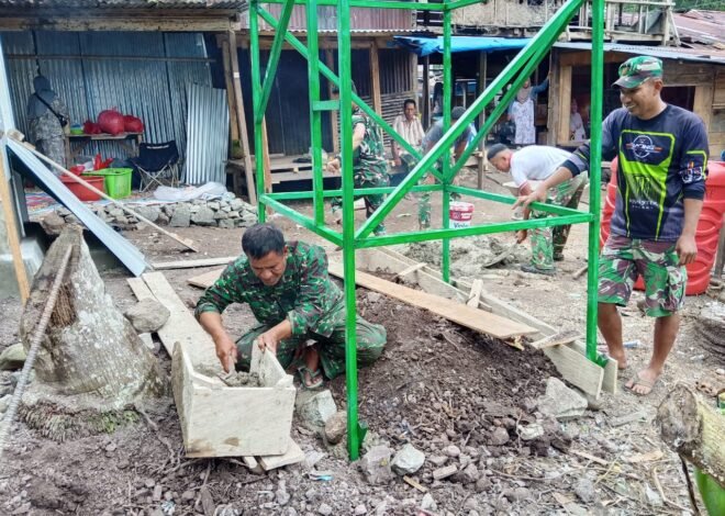 Infrastruktur Sanitasi Masyarakat Desa Langi oleh Satgas TMMD ke-129