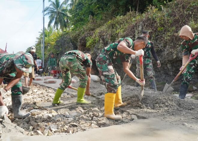 Pekerjaan Rabat Beton Jalan Desa Polewali Terus Dioptimalkan untuk Capai Target TMMD