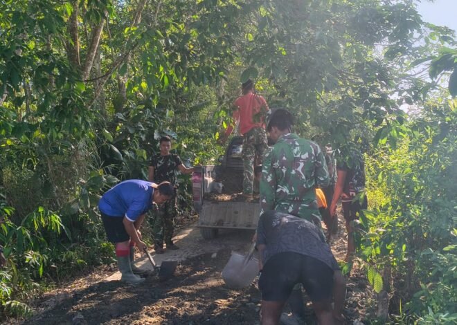 Penimbunan Jalan Jadi Bukti Komitmen Satgas TMMD Tingkatkan Infrastruktur Pedesaan