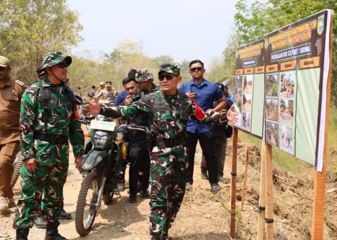 Evaluasi Pembangunan TMMD ke-130 oleh Dandim dan Bupati Tanah Laut di Karang Rejo