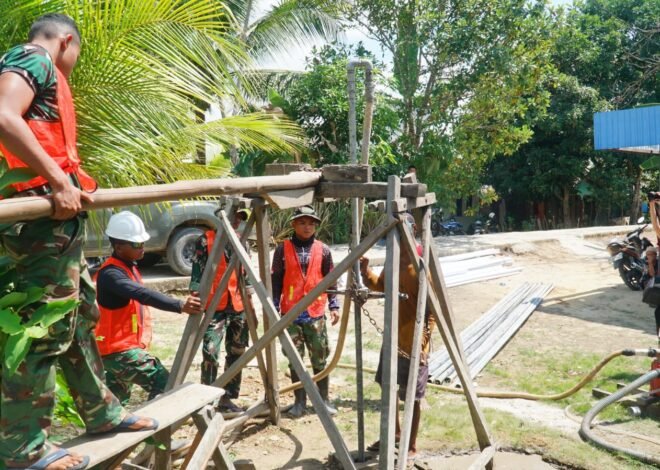 Satgas TMMD Ke-129 Lanjutkan Tahap Pengeboran Sumur Bor Sasaran 3 di Desa Bandar Raya