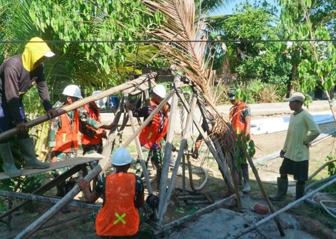 Gotong Royong Satgas TMMD dan Warga Percepat Pengeboran Sumur Bor di Desa Bandar Raya