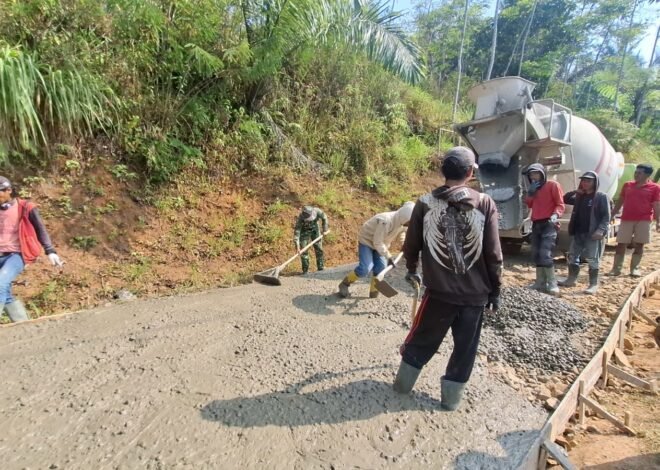 Betonisasi Jalan TMMD Ke-129 Kodim 0608/Cianjur Tembus 88,07 Persen, Akses Kampung Sindang Kasih Kian Mulus