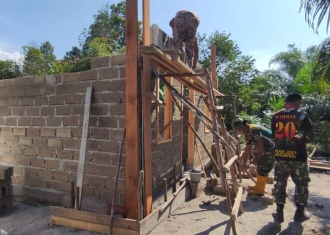 Gotong Royong Satgas TMMD Ke-129 Kodim 0413/Bangka Percepat Pembangunan Rumah Bapak Ardiansyah