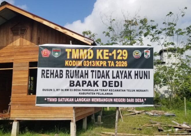 Meski Terkendala Bahan Material,Pembangunan RTLH Rumah Pak Dedi di Desa Pangkalan Terap Capai Progres 70 Persen