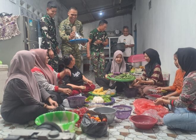 Satgas TMMD Kodim 0413/Bangka Turun ke Dapur, Perkuat Kebersamaan dengan Ibu-Ibu Desa Deniang