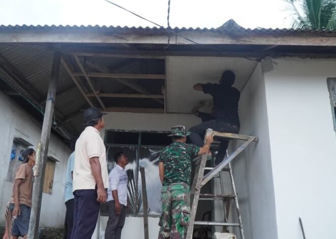 Pemasangan Plafon RTLH Bapak Hardi di Desa Pulau Dua Capai Progres Positif