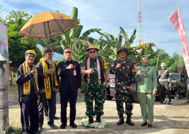 TMMD Ke-129 Disambut Tradisi Tepung Tawar, Wujud Penghormatan dan Kearifan Lokal Masyarakat Perbatasan