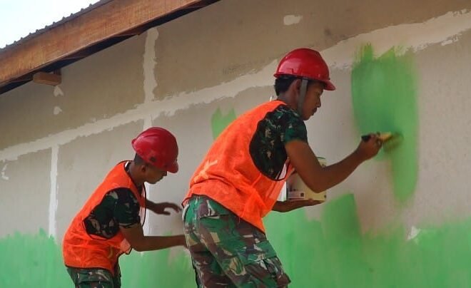 RTLH Bapak Walianto Masuki Tahap Finishing, Satgas TMMD Ke-129 Mulai Pengecatan