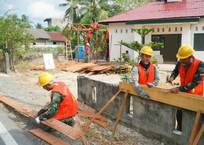 Satgas TMMD Ke-129 Fokus Kerjakan Pemasangan Bekisting Musholla Darul Iman