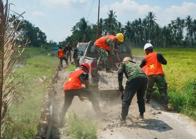 Peningkatan Becros Jalan 1,2 Kilometer Dikebut, TMMD Ke-129 Perkuat Akses Transportasi Desa