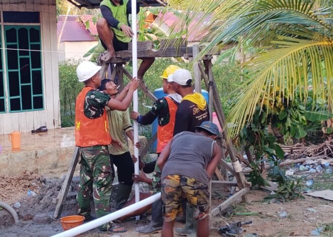 Kebut Pembangunan Air Bersih, Satgas TMMD Ke-129 Kalteng Mulai Pasang Pipa Sumur Bor Sas 3