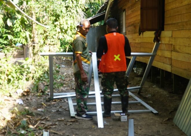 Satgas TMMD Ke-129 Kodim 1011/Kuala Kapuas Kebut Pembangunan Rumah MCK Ibu Jubaidah