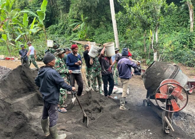 Gotong Royong Satgas dan Warga Jadi Kunci Progres 33 Persen Rabat Beton TMMD Ke-129