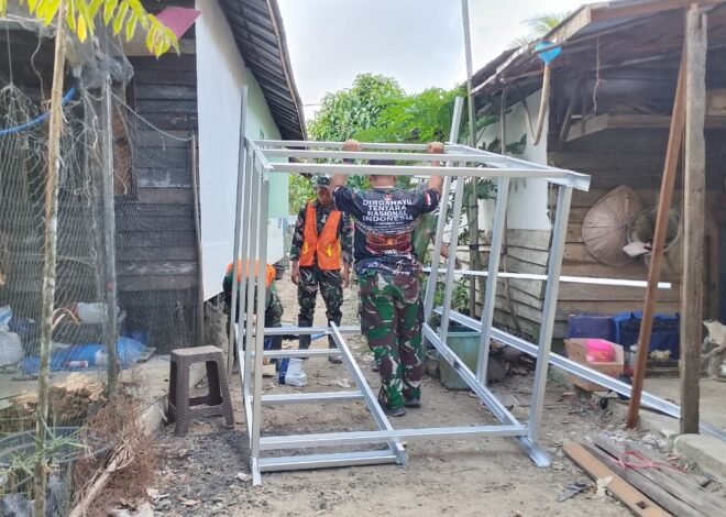 TMMD Ke-129 Kodim 1011/Klk Pacu Sanitasi Layak: Perakitan MCK Sasaran 3 di Tamban Catur Dimulai