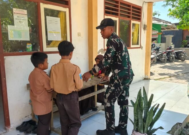 Tawa Anak-anak SDN 2 Tlemang Jadi Penyemangat Satgas TMMD 129 Menuntaskan Pembangunan Desa