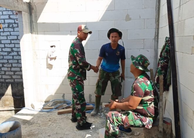 Kebersamaan Danton, Anggota, dan Warga Perkuat Semangat Gotong Royong TMMD ke-129