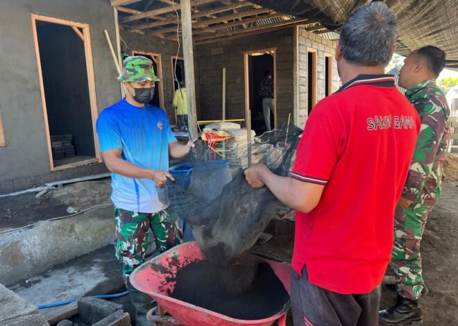 Gotong Royong Satgas TMMD dan Bapak Wayan Pasta Percepat Pengerjaan RTLH di Desa Sekardadi
