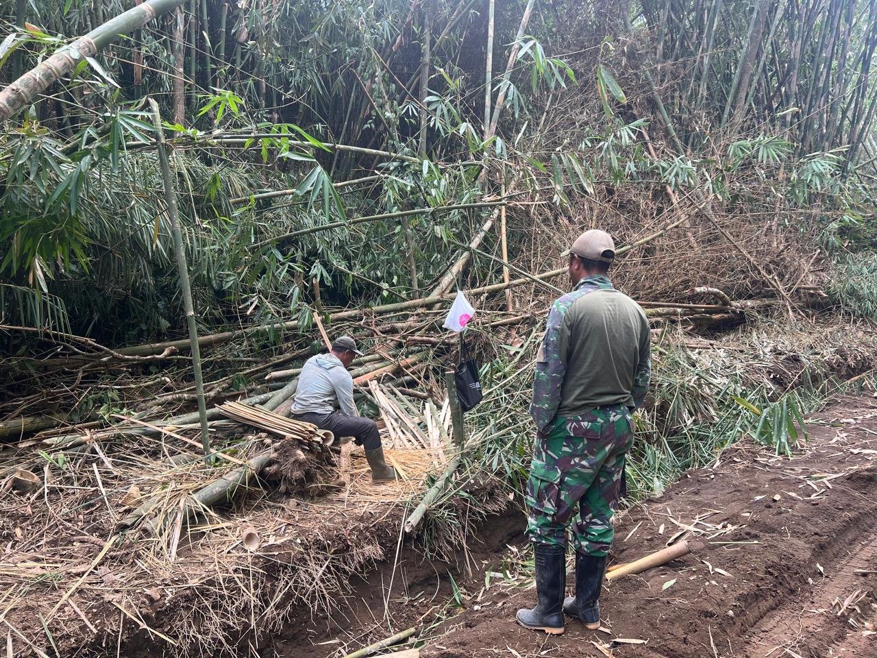 Infrastruktur TMMD Dorong Produktivitas Petani Bambu di Desa Sekardadi