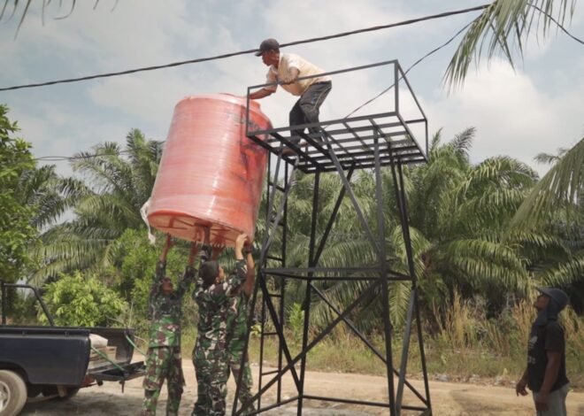 Progres Sumur Bor di Mushola Desa Deniang Hampir Rampung, Satgas TMMD 129 Kodim 0413/Bangka Pasang Tandon Air