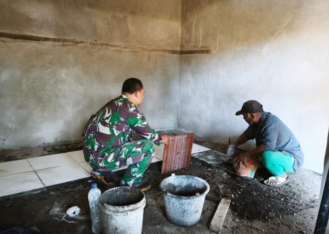 Gotong Royong Satgas dan Warga Percepat Penyelesaian RTLH Ketut Surija