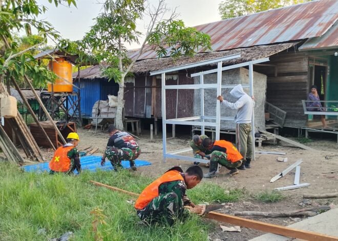 Gotong Royong Satgas TMMD dan Warga Warnai Pembangunan MCK di Tamban Catur