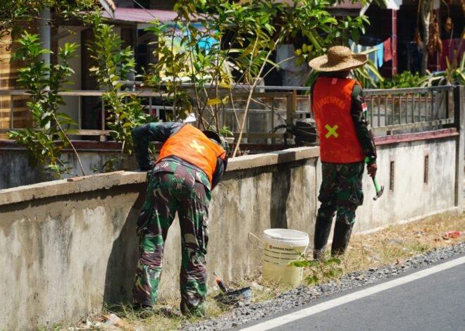 Satgas TMMD Ke-129 Kebut Finishing Musholla Darul Iman dengan Pemasangan Keramik
