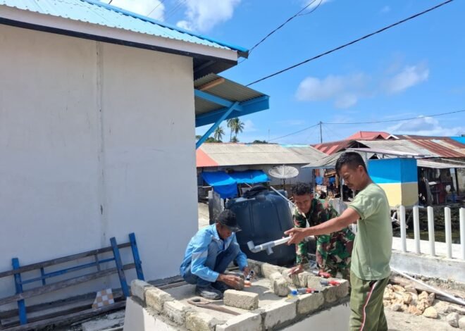 Program Manunggal Air Bersih di Desa Umbele Lama Masuki Tahap Pemasangan Dudukan dan Pengecatan Tandon Air