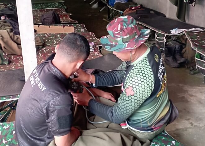 Dukung Kelancaran TMMD, Personel Kesehatan Satgas Kodim 1626/Bangli Selalu Siap Bertugas