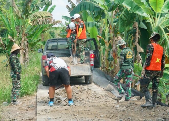 Satgas TMMD Reguler Ke-129 Kebut Peninggian Badan Jalan 1,2 Kilometer di Desa Bandaraya