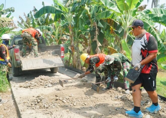 Kolaborasi Satgas TMMD dan Warga Percepat Pembangunan Jalan Desa Bandaraya