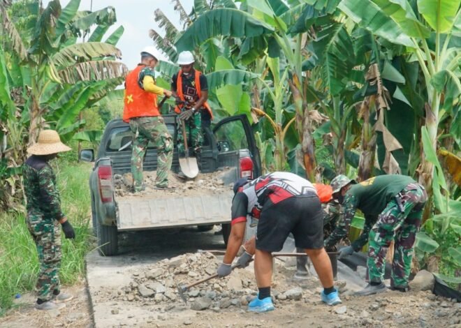 Gotong Royong Satgas TMMD dan Warga Wujudkan Jalan Desa yang Lebih Kokoh