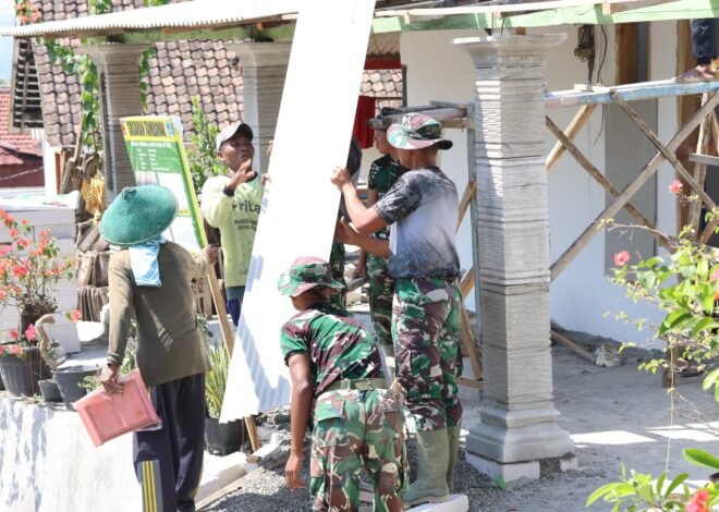 Menyatu Tanpa Sekat, Satgas TMMD ke-129 Kodim 0812/Lamongan Hidupkan Semangat Gotong Royong di Desa Tlemang