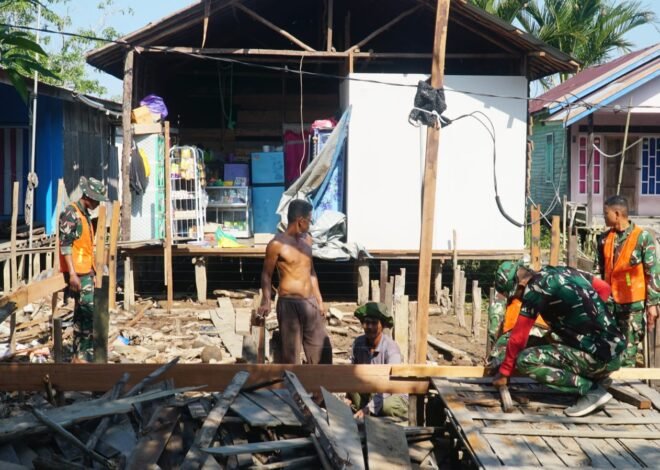 Gotong Royong Satgas TMMD dan Warga Percepat Pembangunan RTLH Ibu Rini